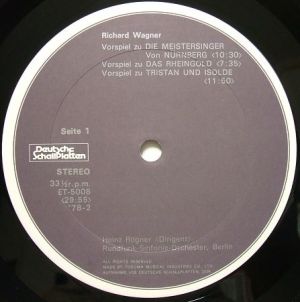 徳間音楽工業 Deutsche Shallplatten ET5008 Label